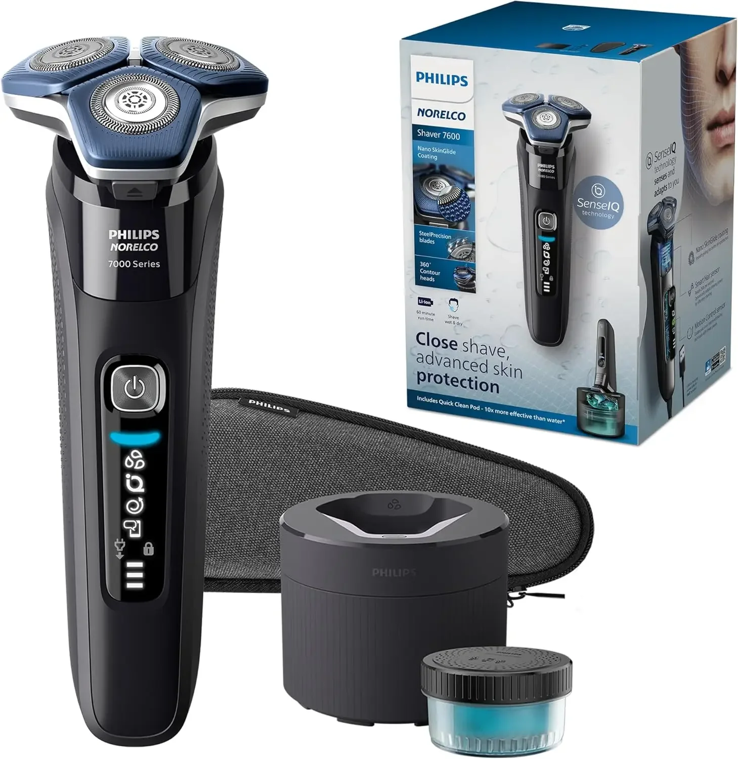 Shaver 7600, Rechargeable Wet & Dry Electric Shaver with  Technology