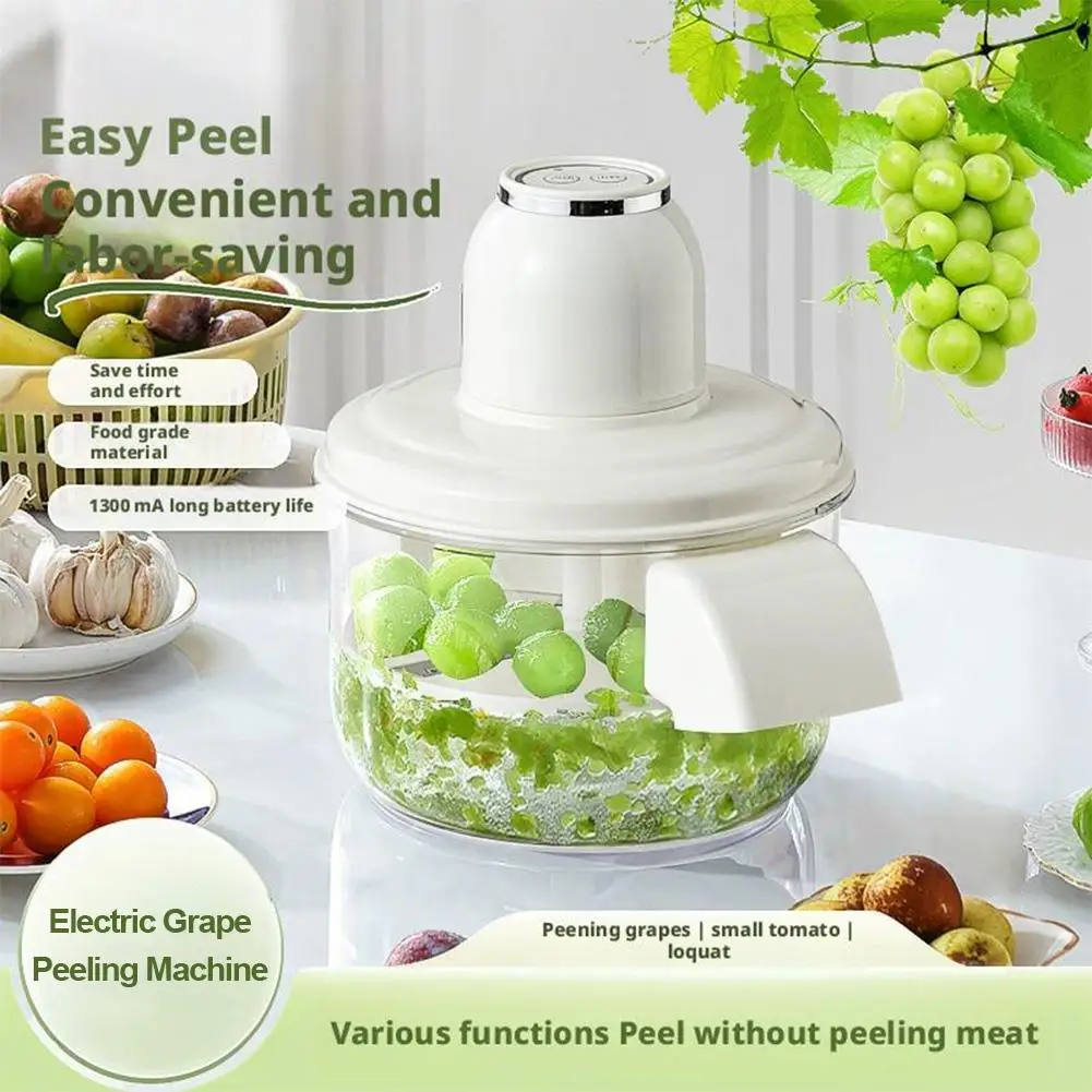

Rust-Proof Stainless Steel Electric Grape Peeler, Kitchen Fruit Peeling Machine for Home Use, Effortless Peeling No Manual
