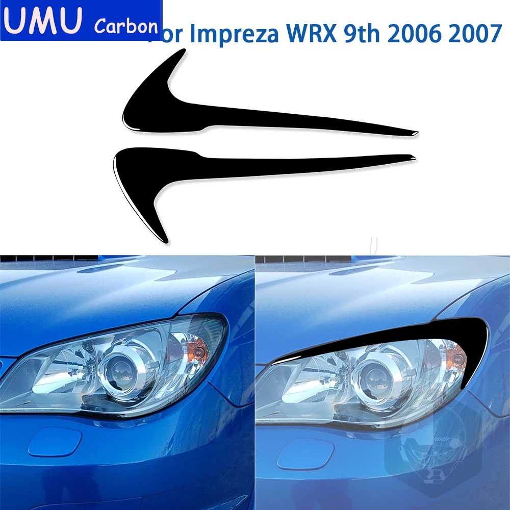 

For Subaru Impreza WRX 2006 2007 Accessories Car Black Plastic Exterior Light Eyebrow Trim Sticker Decoration