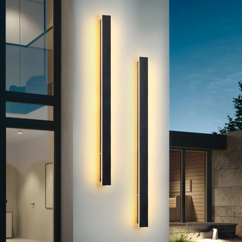 Waterproof LED Long Wall Light Modern Ip65 Outdoor Lighting Garden Villa Balcony Line Light Wall washer light 85-265V Dimmable