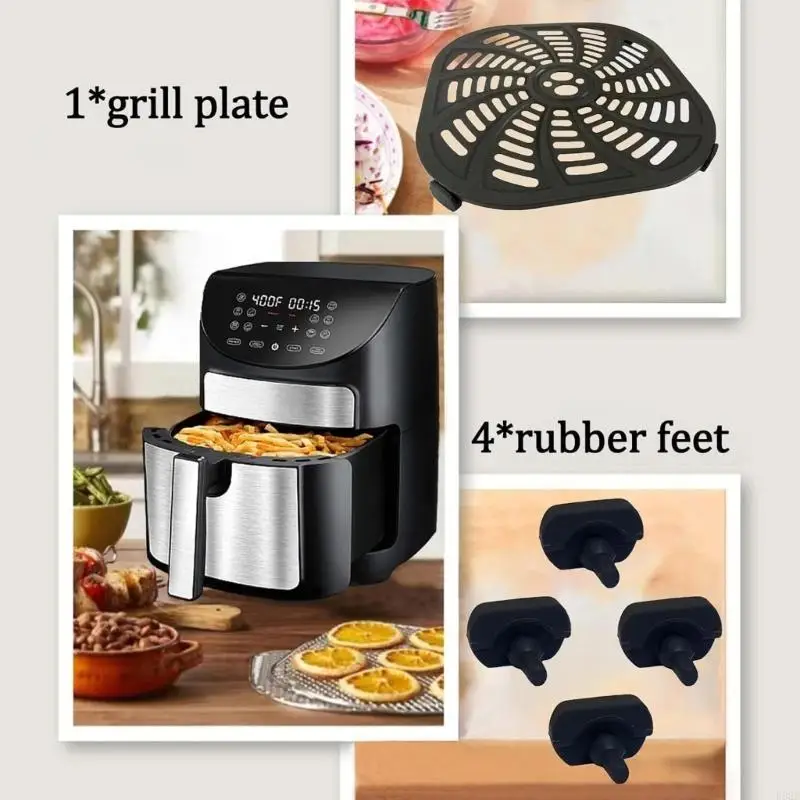 F92F 7QT Metal Air Fryers Plate Metal Liners Square Cooking Mats Metal Air Fryers Plate Liners for GAF716 Air Fryers Cooking
