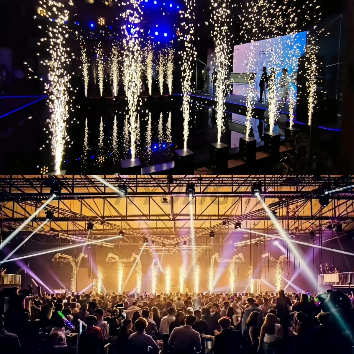 4 قطعة/الوحدة 700 واط آلة شرارة الباردة DMX512 ديسكو المرحلة المعدات الباردة سباركلرز لحفل الزفاف الحدث الكنيسة DJ نادي