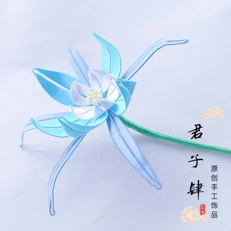 Game Impact Liyue Glaze Lily Flower Hairpin Cosplay Costume Headwear Hair Clip Props Halloween Carnival Headband Accessories