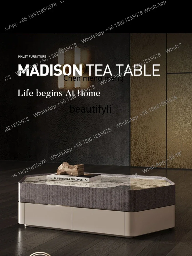 K185 High-End Luxury Stone Endtable Simple Luxury Light Luxury Designer Model Large Flat Villa High-End Sense