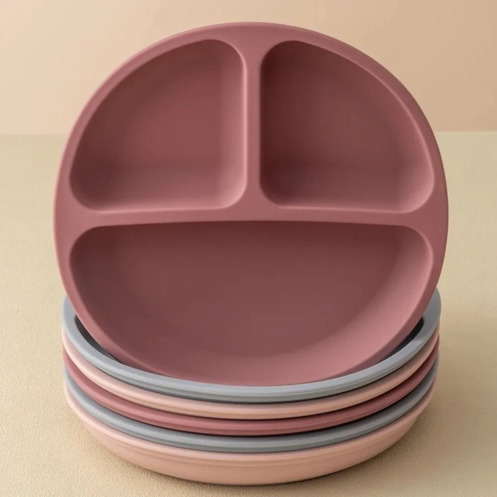 Silicone Material Sucker Plate Suction Design BPA Free Children Dishes Feeding Bowls Training Tableware Feeding Bowls