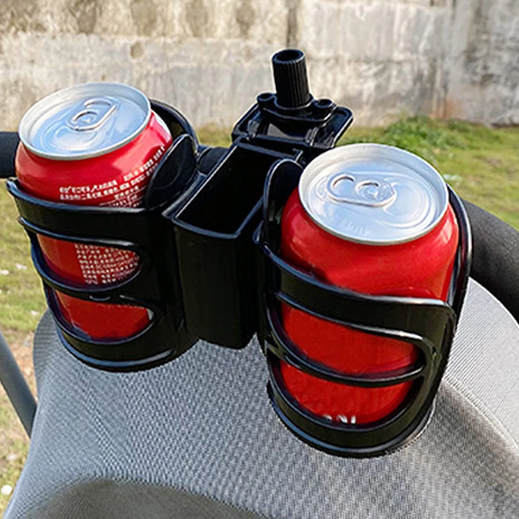 Pram Cup Holder With Adjustable Sturdy Durable ABS Convenient Storage Pushchair Stroller Cup Holder black