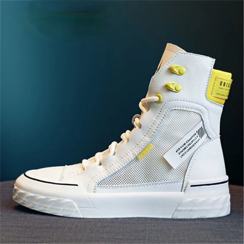 Mesh Women Sneakers Platform Canvas Lace White Shoes Casual Breathable Summer 2023 Fashion Small White High-top Shoes