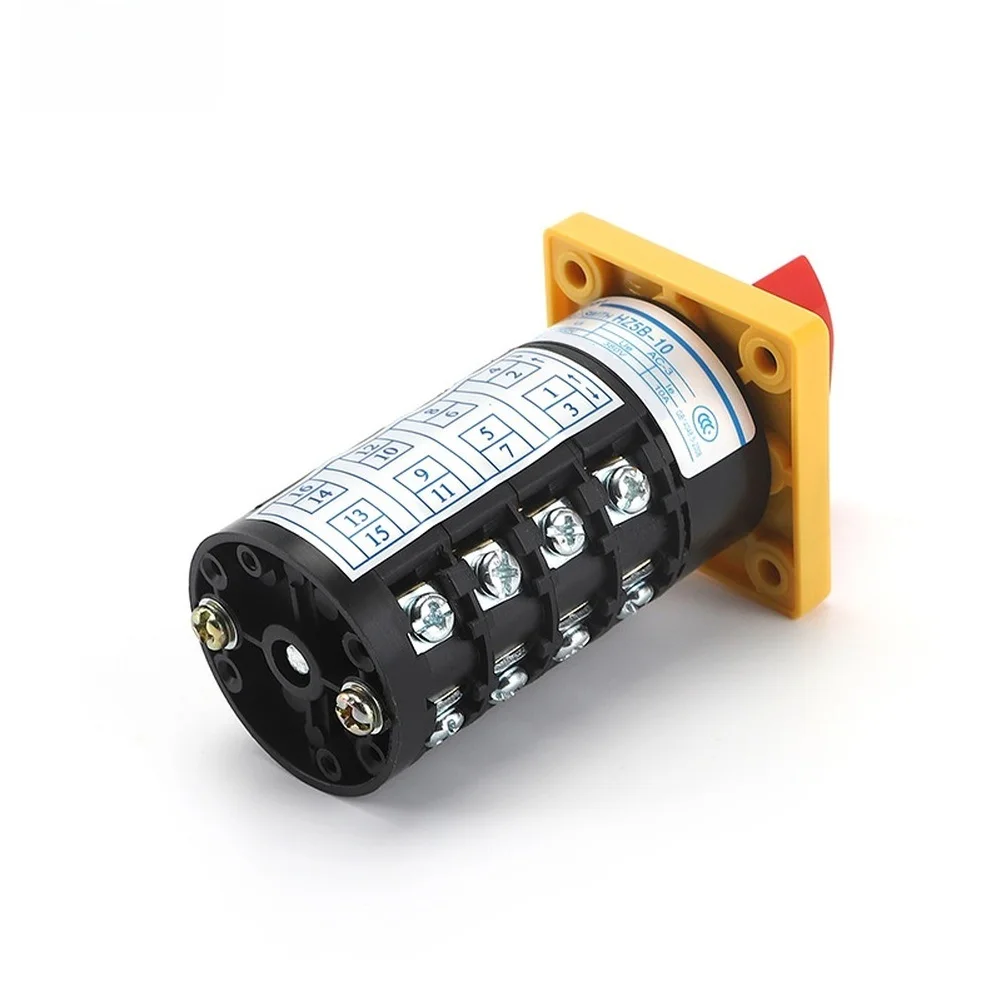 HZ5B-10A 4-Pole 10A Changeover Switch with 1-0-2 Three-Position for Electrical Control Panels and Industrial Applications