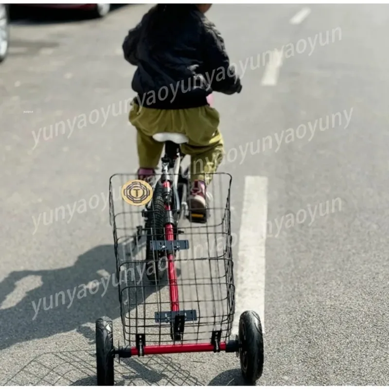 Bicycle Rear Hitch Trailer Portable Cart Mountain Bike Towing for Grocery Camping