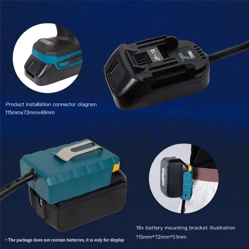 AT02-Battery Extension Cord Tool For  18V Lithium Batteries And Tools Cable Length 1.5M With Hook