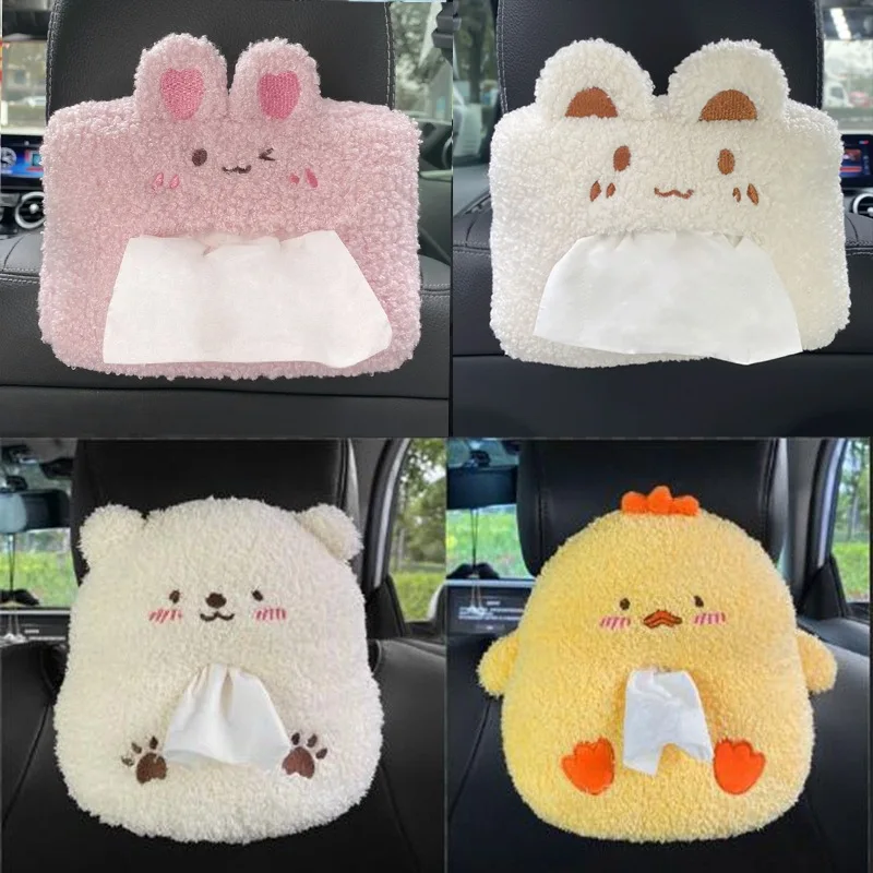 

Creative Car Tissue Box Cute Cartoon Car Drawer Box Multi-function Hanging Car Interior Decoration Supplies Women Tissue Case