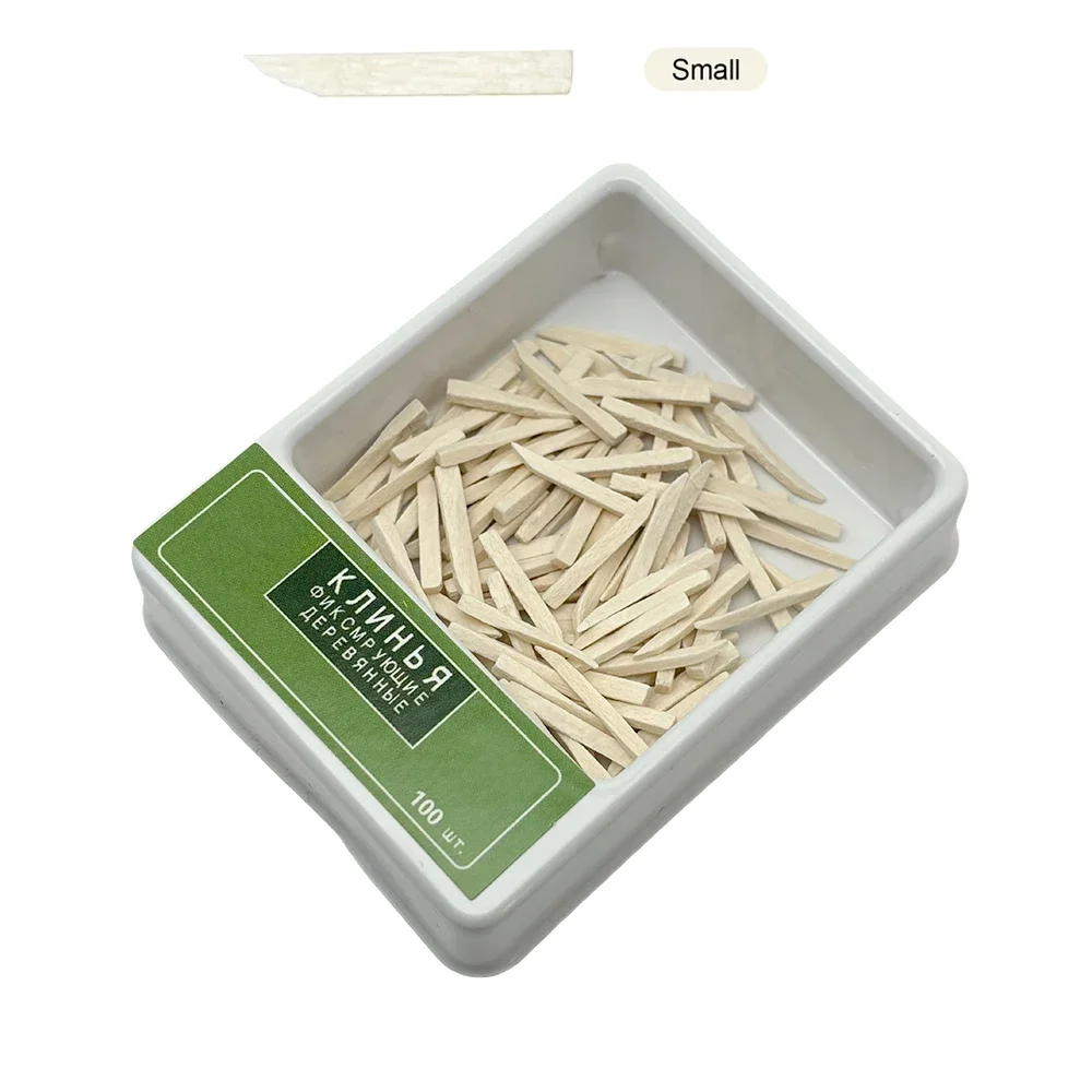 100 peças cunhas dentárias de madeira interdental com contornos não expansíveis água bordo para restauração dentária e uso odontológico