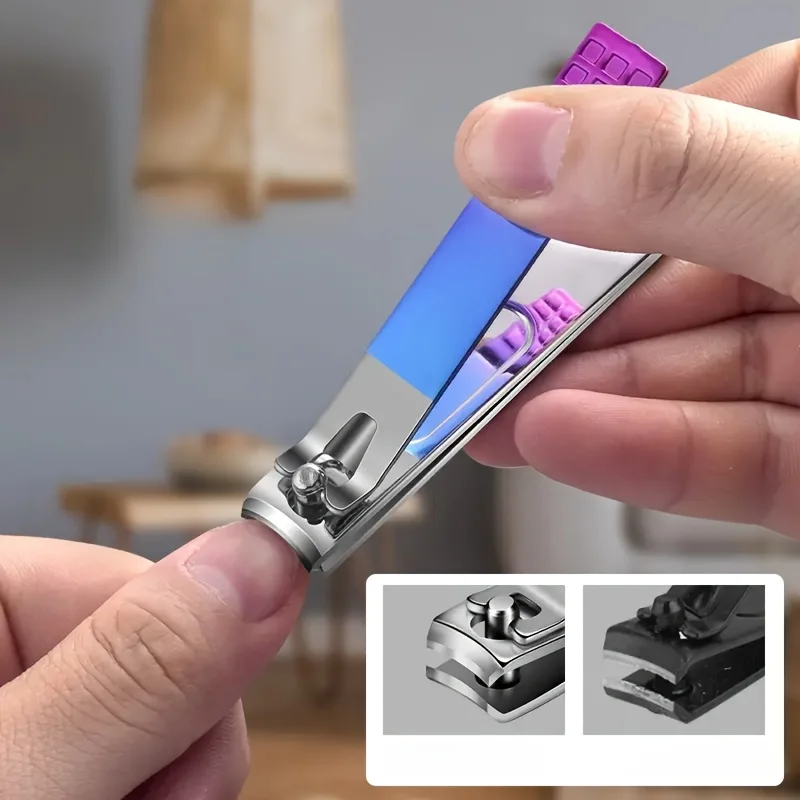 مجموعة ماكينة قص أظافر من الفولاذ المقاوم للصدأ متدرجة مكونة من 12 قطعة للنساء والرجال - ماكينة قص أظافر الأصابع، ماكينة تشذيب البشرة