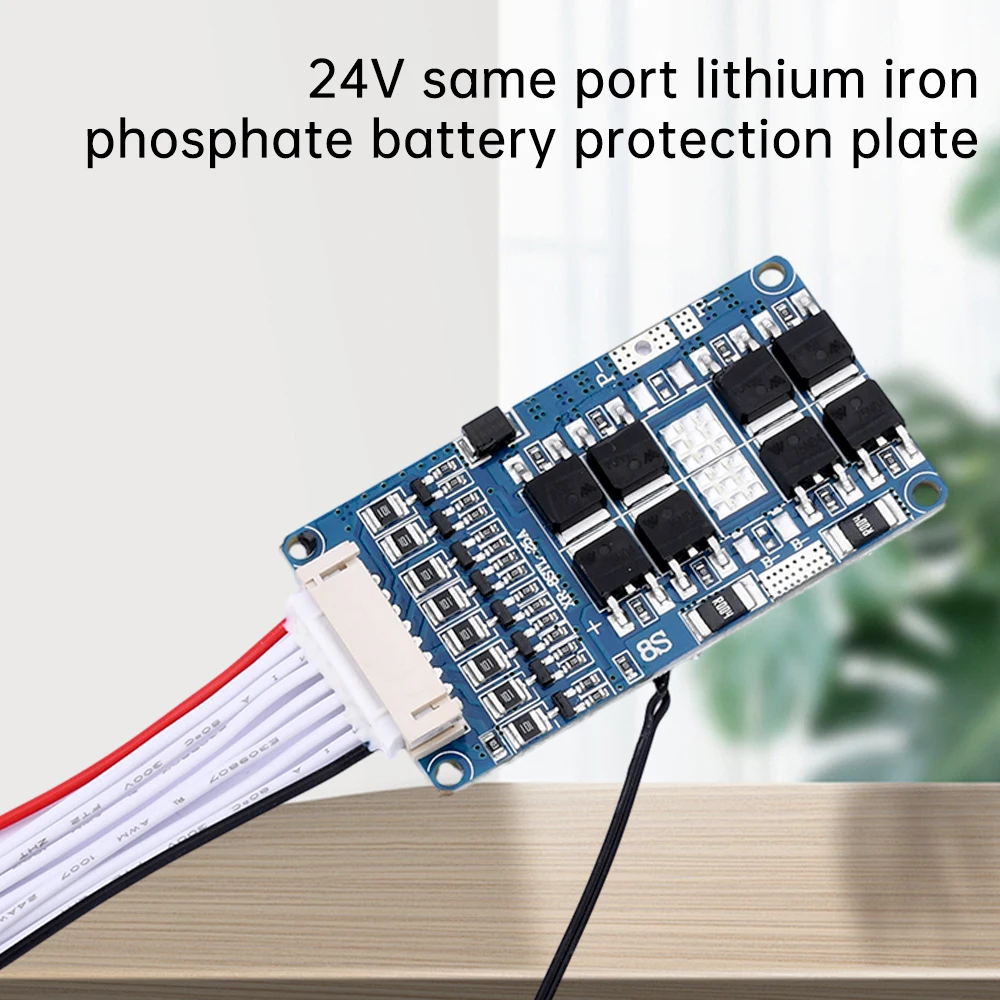 8S 24V 15A 20A 25A BMS LiFePo4 Battery Charge Board Equalizer with NTC Temperature Protection Common Port