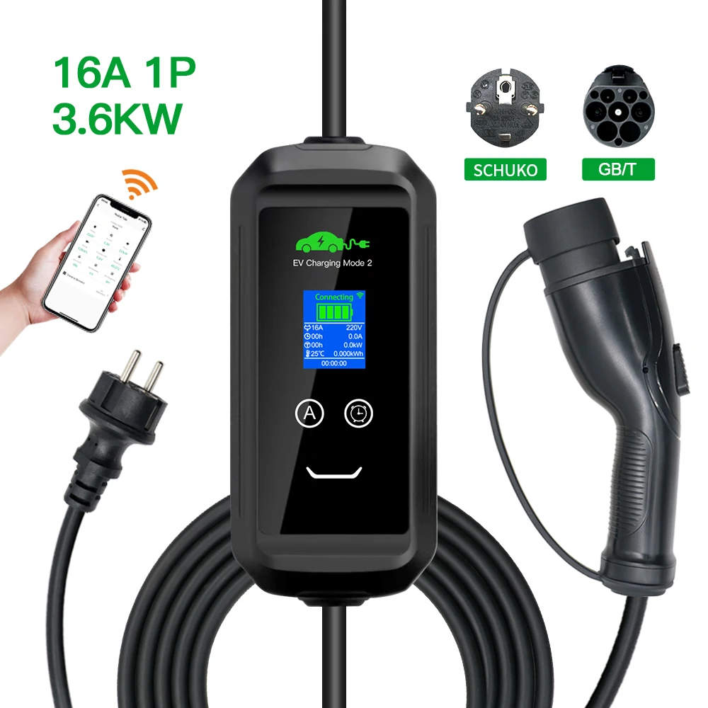 F2 GBT Type 2 Type 1 16a 32a 3.6 7kw 11kw 22kw cee red blue evse home fast electric vehicle car portable ev charger