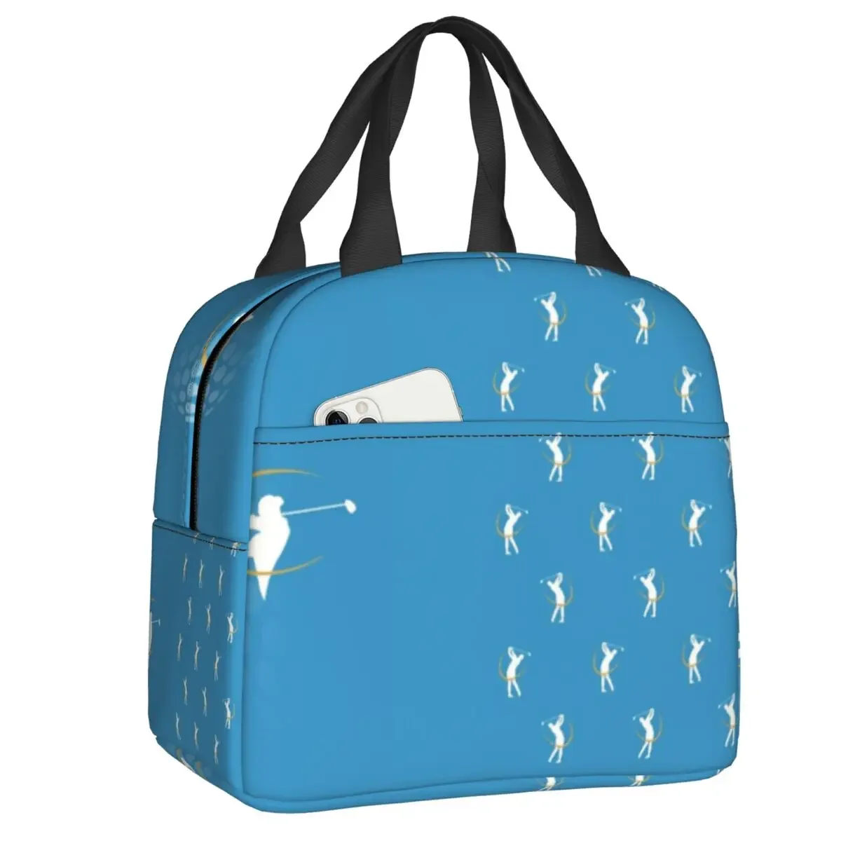 Golf Insulated Lunch Tote Bag for Women Sports Golfing Golfer Resuable Cooler Thermal Bento Box Kids School Children