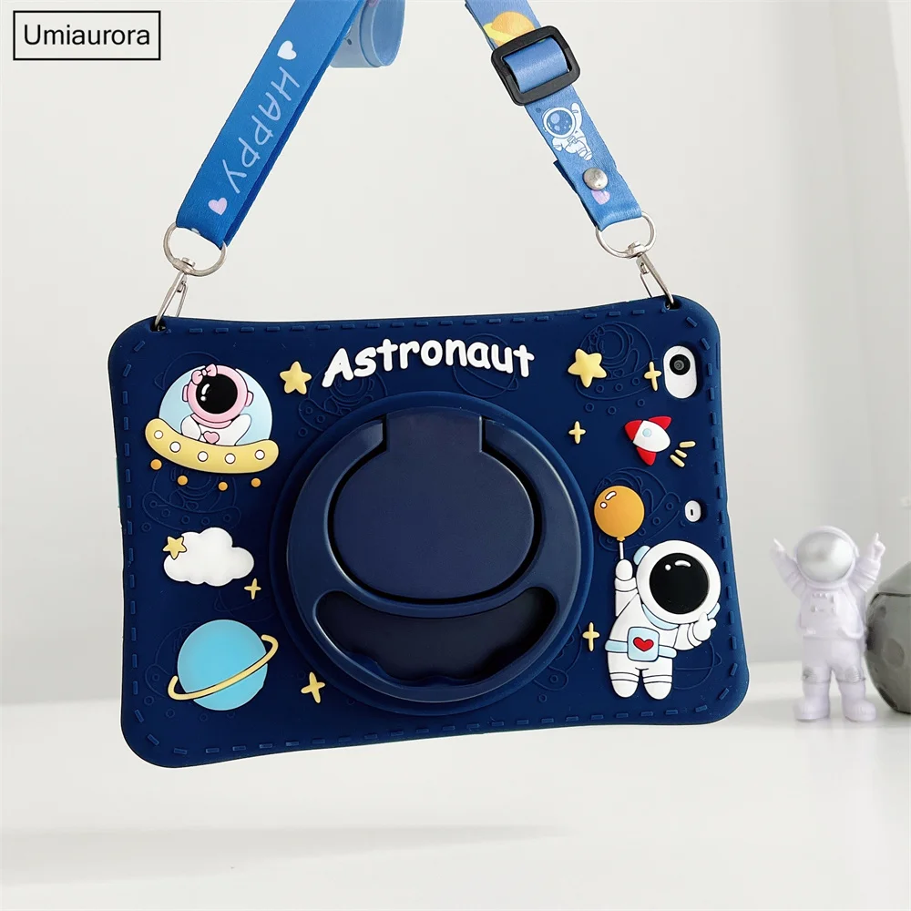 For Samsung Tab S10 Lite 10.9 SM-X400 S7 S8 S9 FE+ Plus 12.4 inch SM-X610 X820 X520 Kids Cartoon Silicon Tablet Case Stand Funda