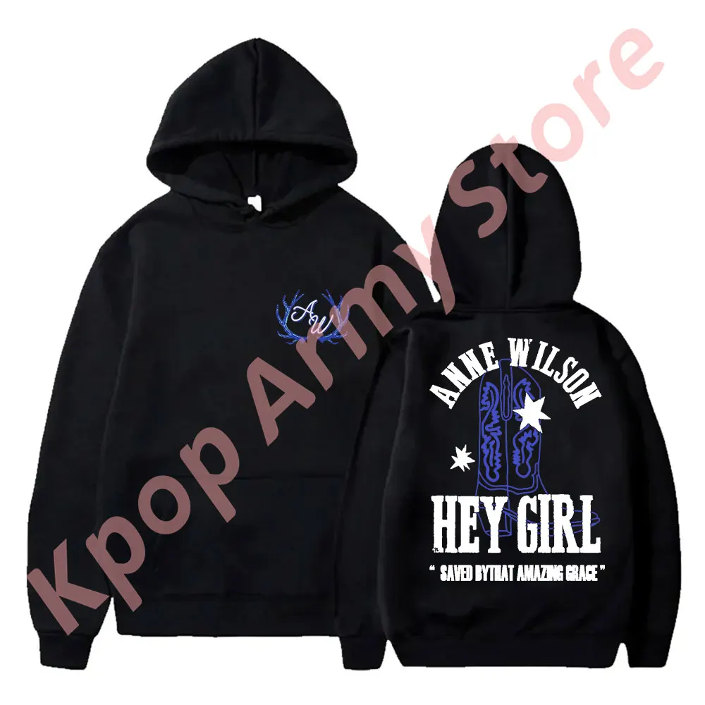 Anne Wilson Hey Girl Boot Hoodies Singer Tour Merch Unisex Fashion Casual Hooded Sweatshirts