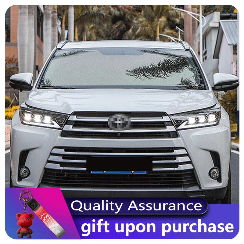 

2 шт. автомобильные фары для Toyota Highlander 2018-2021, передняя лампа, новый стиль, линза проектора, DRL, фара, светодиодный указатель поворота, аксессуары