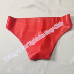 Red Latex Briefs Panties Rubber Shorts for Men Wear