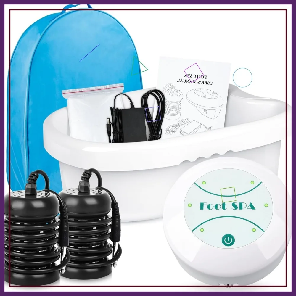 Ionic Foot Bath Detox Machine with 100 Liners, Portable Cleanse System, Home Spa Kit