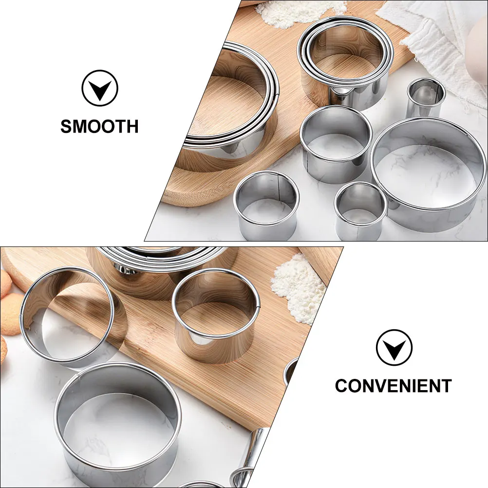 

1 set Round Cake Set Stainless Steel Baking Molds Kitchen Tools Easy Clean Mousse Rings Reusable Mousse Rings Pastry