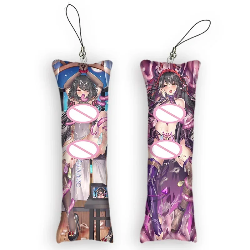 4x12cmDATE A LIVE Tokisaki Kurumi Dakimakura  Mini Anime Double-Sided Printed Small Pillow Pendant Cute Keychain Bag Ornament