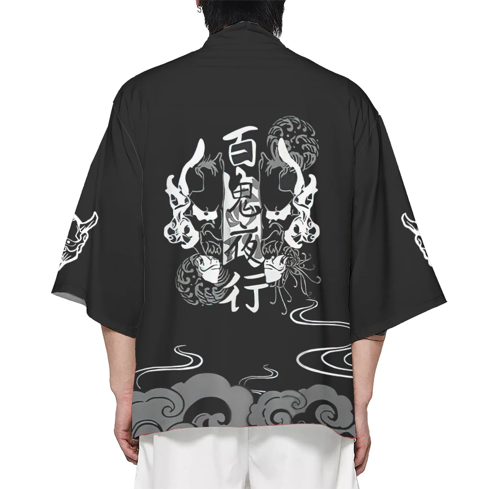 Tradizionale giapponese Kimono Cardigan donna e uomo stile cinese Haori Yukata Costume Cosplay stampato in 3D giappone Prajna Mask Tops