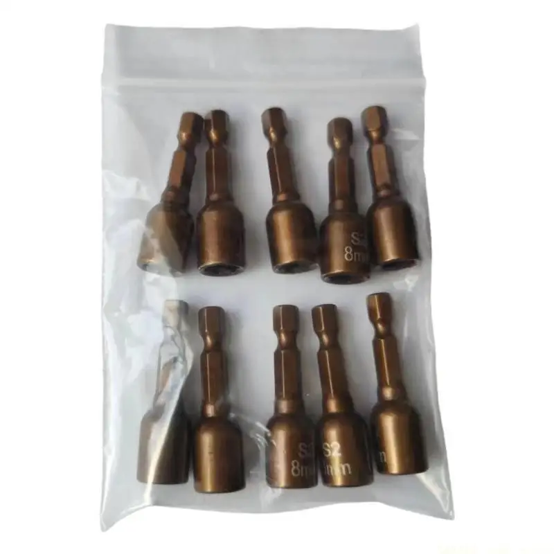A2BE 5/10Pcs 8mm Drill Bit Nut Driver Socket Adapter for Automotive Repair