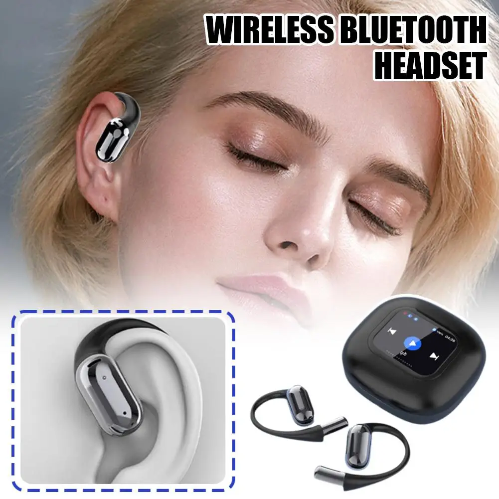 New Full Touch Screen Wireless Bluetooth 5.4 Noise Cancelling Mic Back Headphones Open Headphones Enc with G4E8