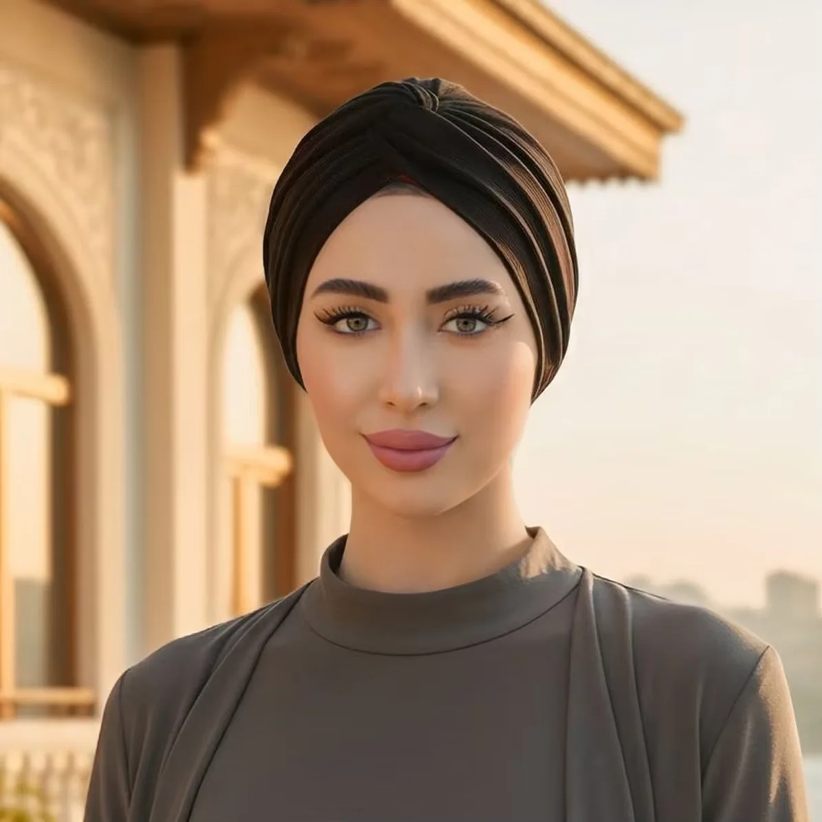 Solid Stretch Twisted Turban for Women Soft Modal Hijab Undercap Muslim Head Wrap Beanie Sleep Cap Hijab Undercap