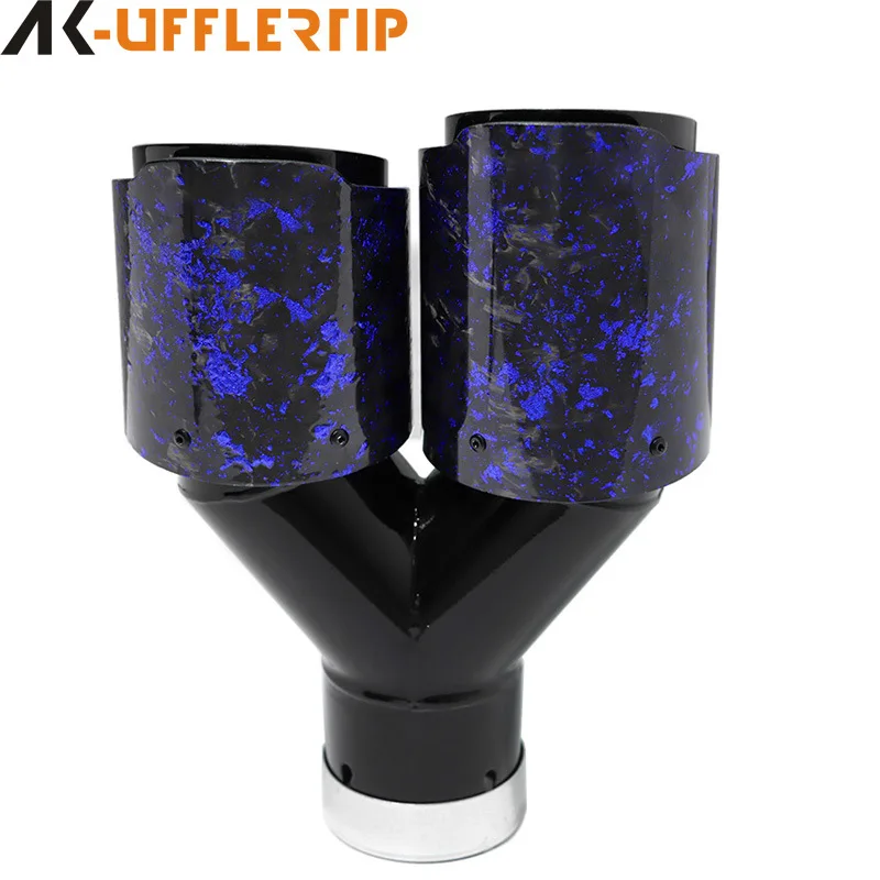 Suitable for General Motors modified double out one out two tail throat tail nozzle carbon fiber four out exhaust pipe muffler t