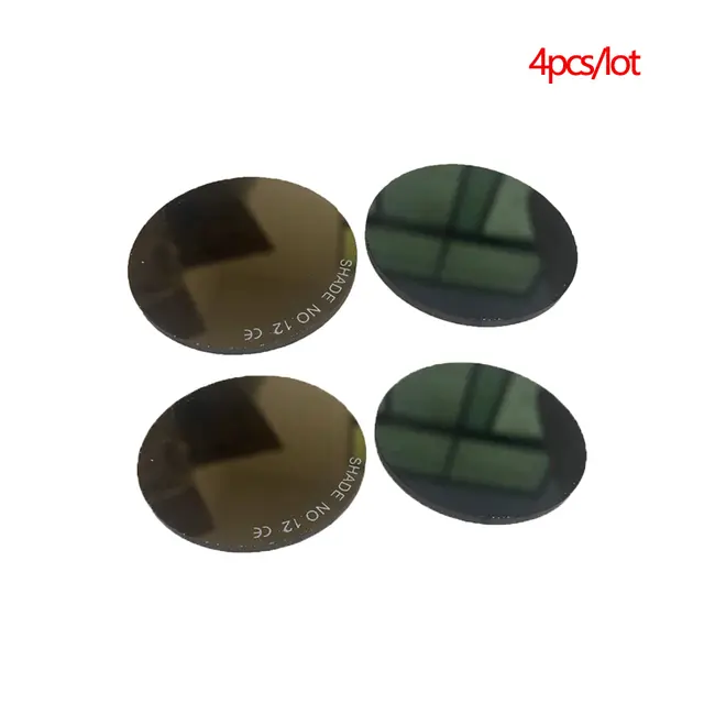4pcs/lot 50mm Black Glass Filter Round Shape Lens for Welding Goggles