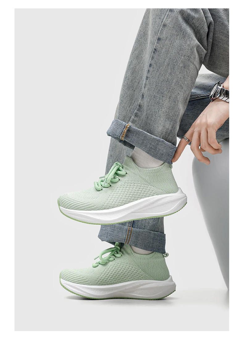 Neue, gepolsterte Laufschuhe für Herren, geeignet für schwere Läufer, mit Schnürung, Sport- und Freizeitmodelle für Damen, rutschfeste Outdoor-Sportschuhe, Herren-Sneaker. – Detail 21