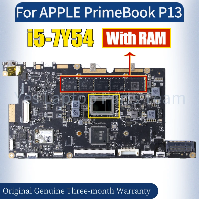 EM-F6211 For LENOVO PrimeBook P13 Laptop Mainboard SR2ZX i5-7Y54 With RAM Notebook Motherboard Tested