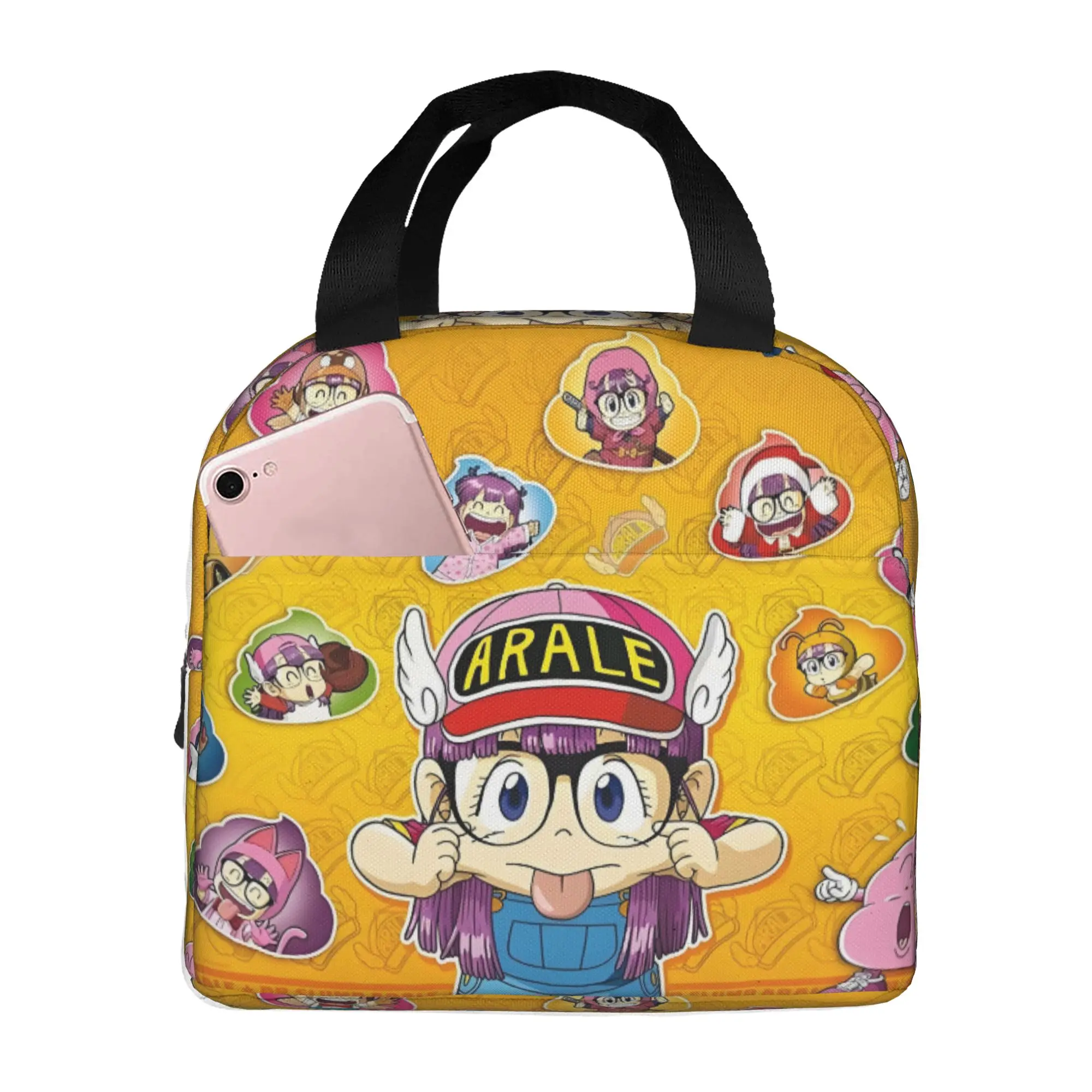 Arale Norimaki Dr Slump  Insulated Lunch Bag for Women Waterproof Anime Cartoon Thermal Cooler Lunch Box School