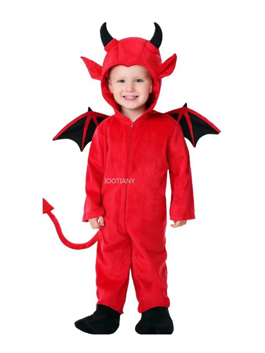 New Boys And Girls Role Play Cute Imp Bat Costume  Little Devil Satan  Costume Halloween Vampire Show Outfits