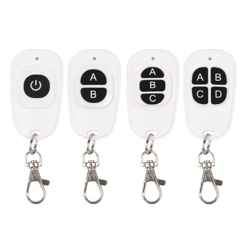 1-4 Buttons 1/2/3/4 Channel Wireless RF Remote Control with EV1527 Code 433 MHz