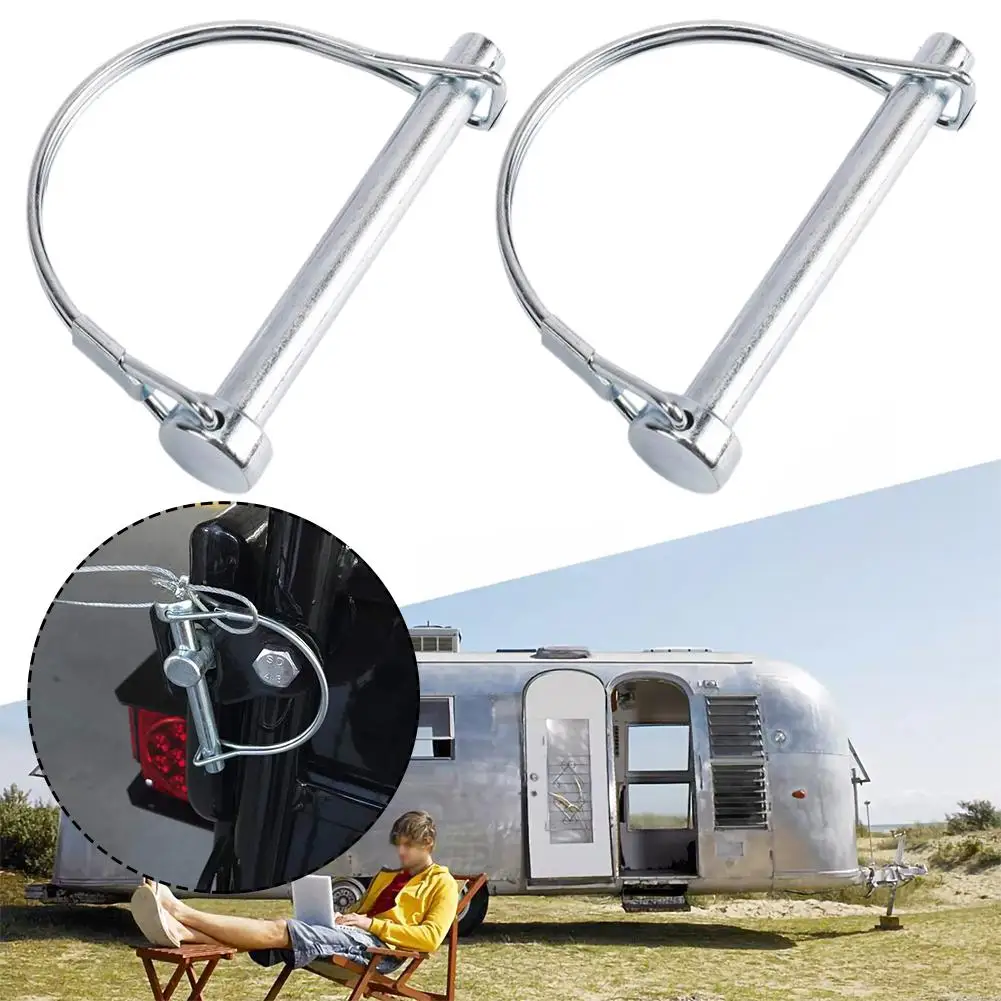 2pcs Coupler Safety Pin D-shape Steel Shaft Locking Split Hitch 10mm Secure Garden Rv Boat For Wrn-35136 I3r7