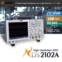 OWON XDS2102A Digital Oscilloscope 100MHz 1GS/s 2 Channels+1External 20M Record Length 12-bit High Resolution ADC and 8 inch LCD