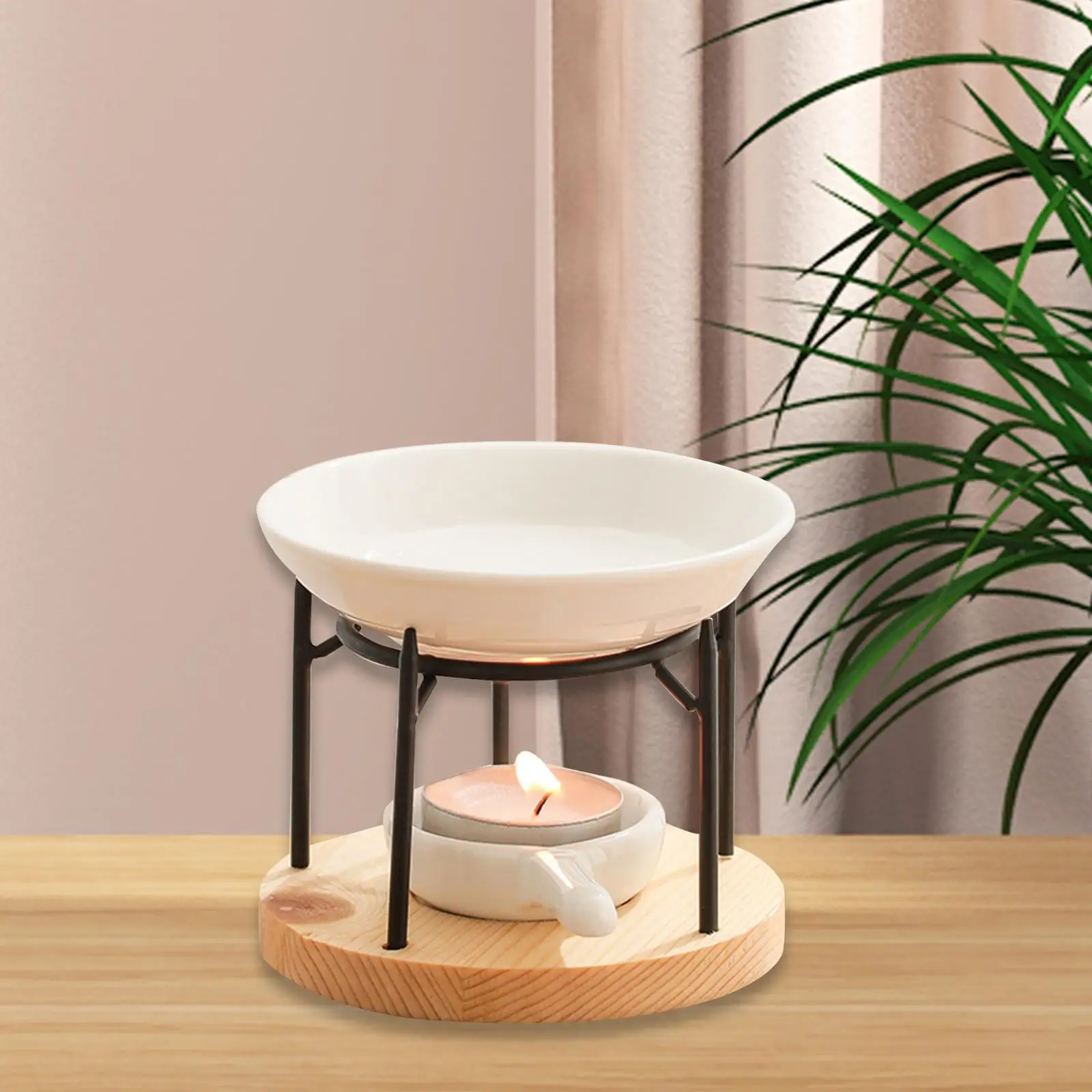 Tealight Candle Holder Indoor Aroma Wax Melt Warmer Essential Oil Burner for Living Room Bedroom Cabinet Yoga Room Decors