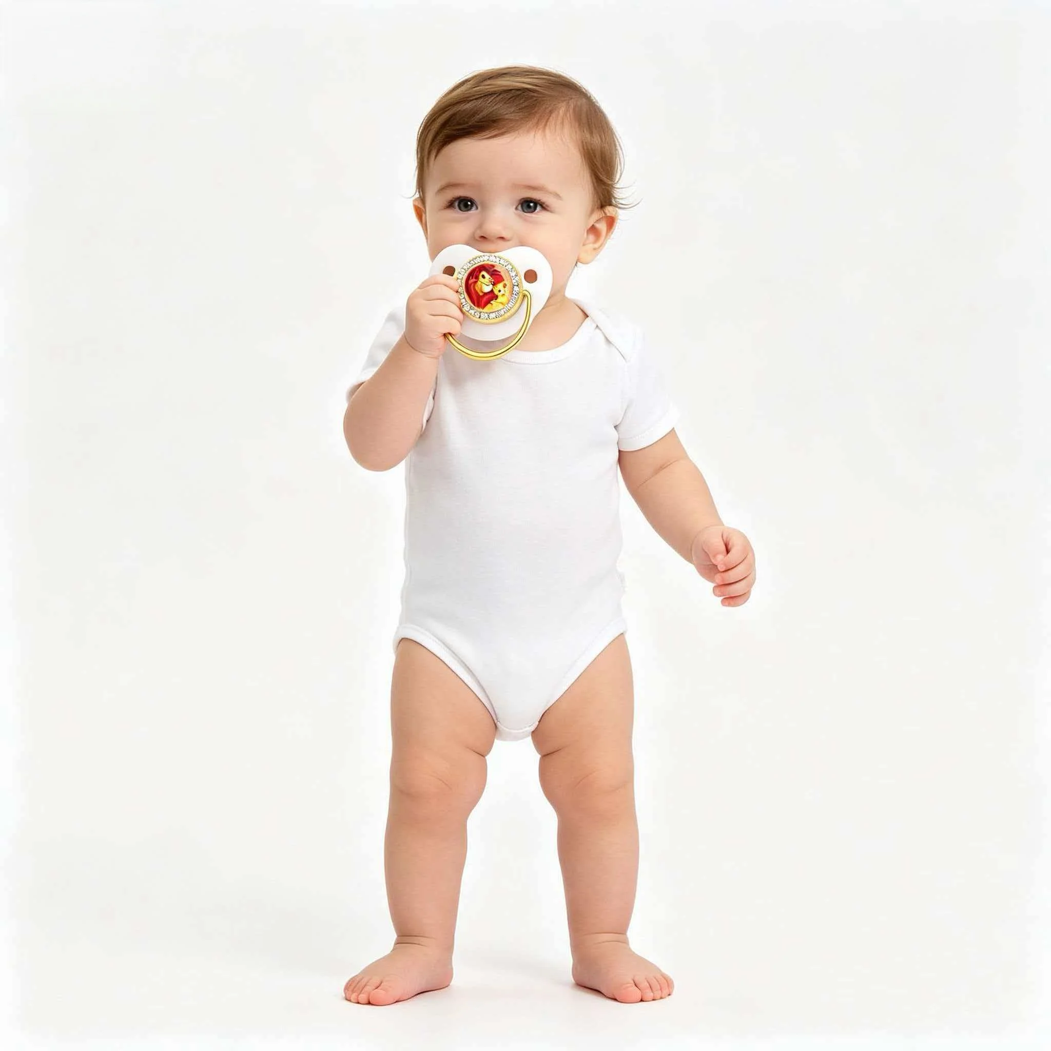 

Real Texture Simulation Baby Pacifier with Dust Proof Cap Adorable Soft Nipple Soother for Toddler Babies