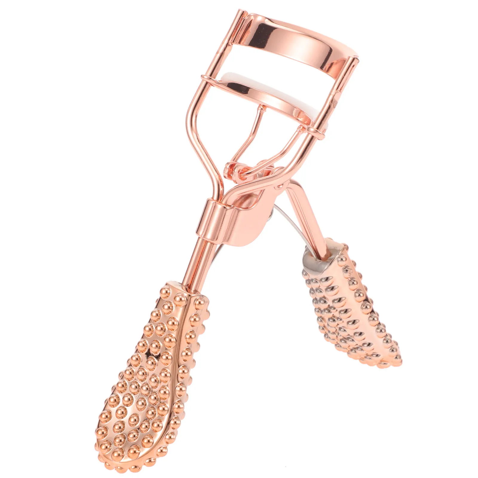 Rizador de pestañas de diseño ergonómico, herramienta portátil para rizar pestañas para mujeres, sin pellizco, suministros de maquillaje de pestañas naturales