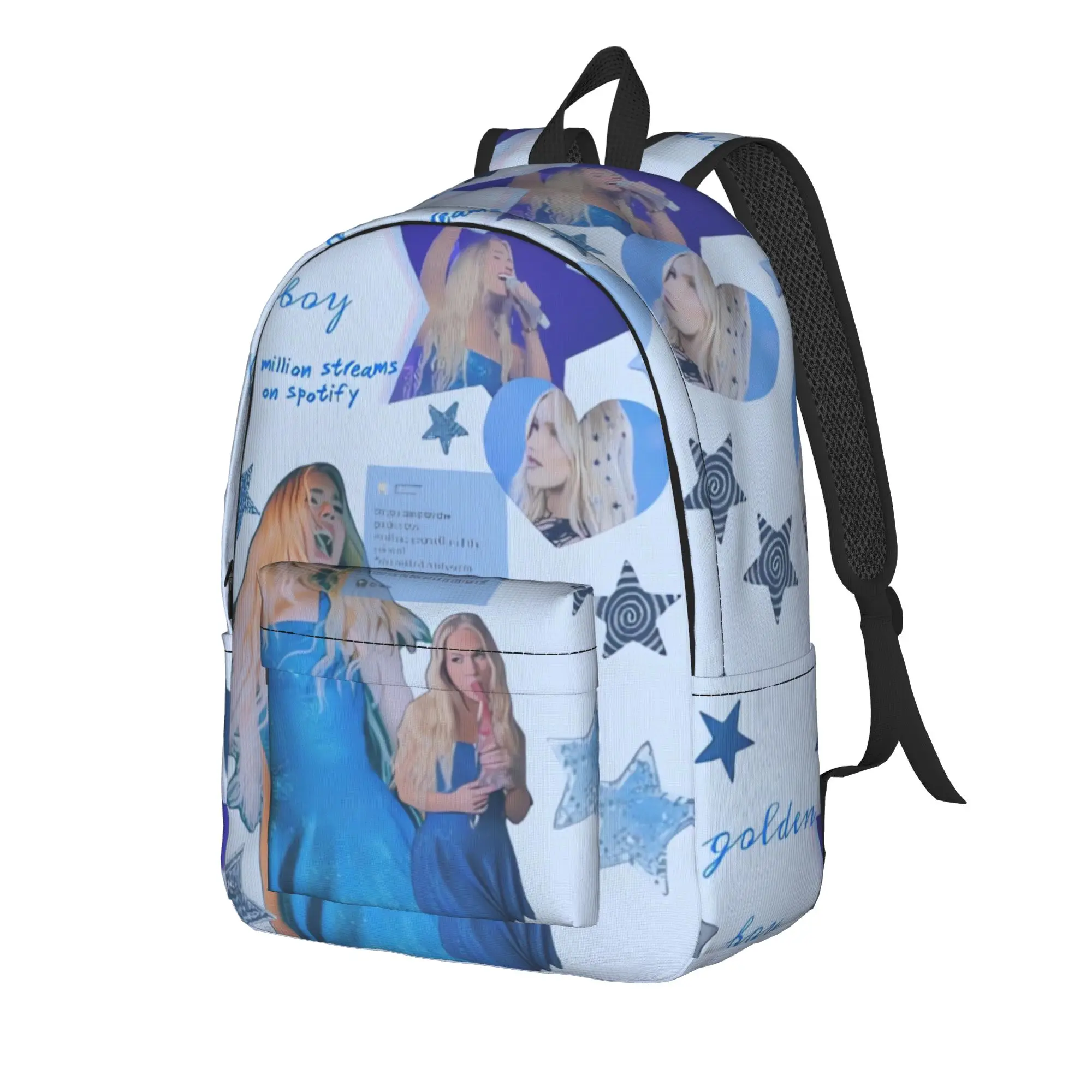 Pale Blue Purple Star Freya Skye Backpack  Female Polyester Outdoor Backpacks Big Aesthetic High School Bags Rucksack