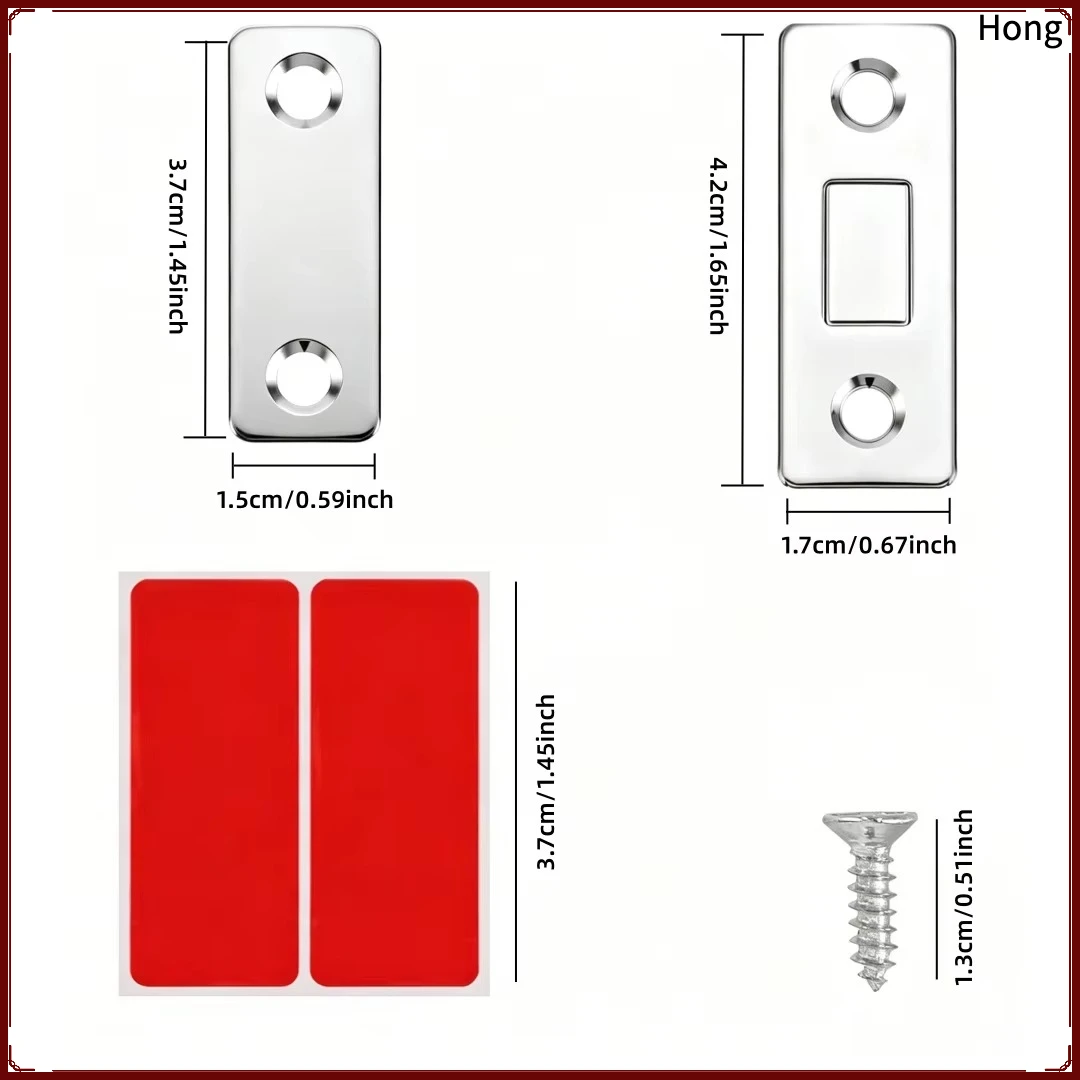4-Piece Cabinet Magnetic Lock Buckle, Stainless Steel Cabinet Magnetic Lock Buckle, Sliding Door Cabinet Magnetic Lock Buckle