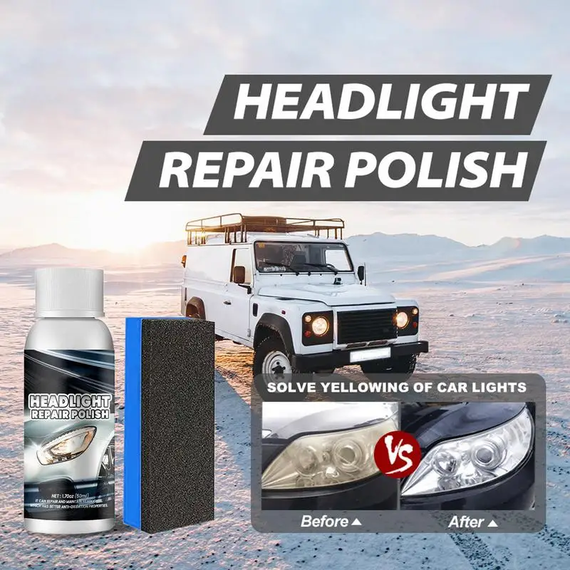 

Innovative Headlight Repair Polish 50ml Car Headlight Lens Scratch Repair Polish Liquid Car Headlight Restoration Kit Headlight