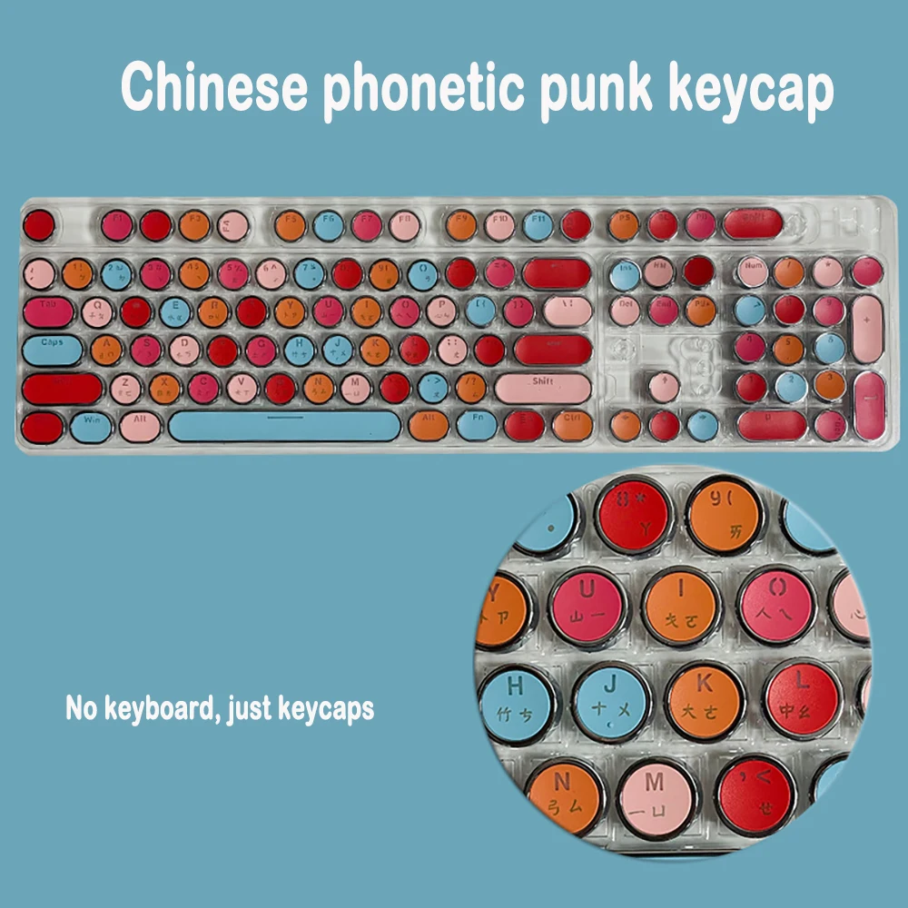 Lipstick Serie Punk Keycaps 104 Sleutel Voor Mechanische Toetsenbord Licht-Verzendende Galvaniseren Mechanische Sleutel Caps Ronde Keycaps