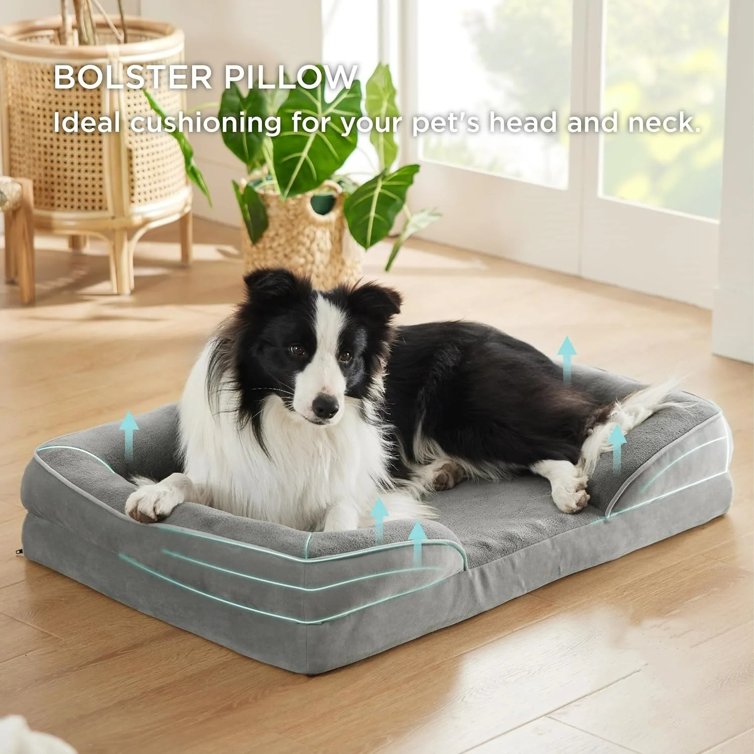 

Memory Foam Dog Bed Small Dogs Orthopedic Bolstered Sofa Waterproof Removable Cover Easy Clean Pet Couch For Comfortable Rest