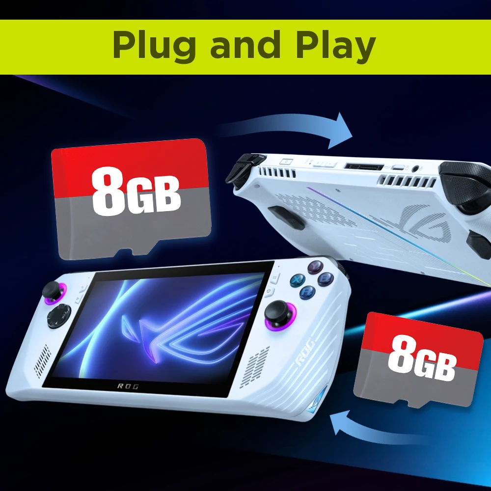 8GB Game TF Card with 3170 Retro/PC Games Retrobat OS for ROG ALLY/Onexplayer/GPD WIN4/Win Handheld Game Console/Win PC/Laptop