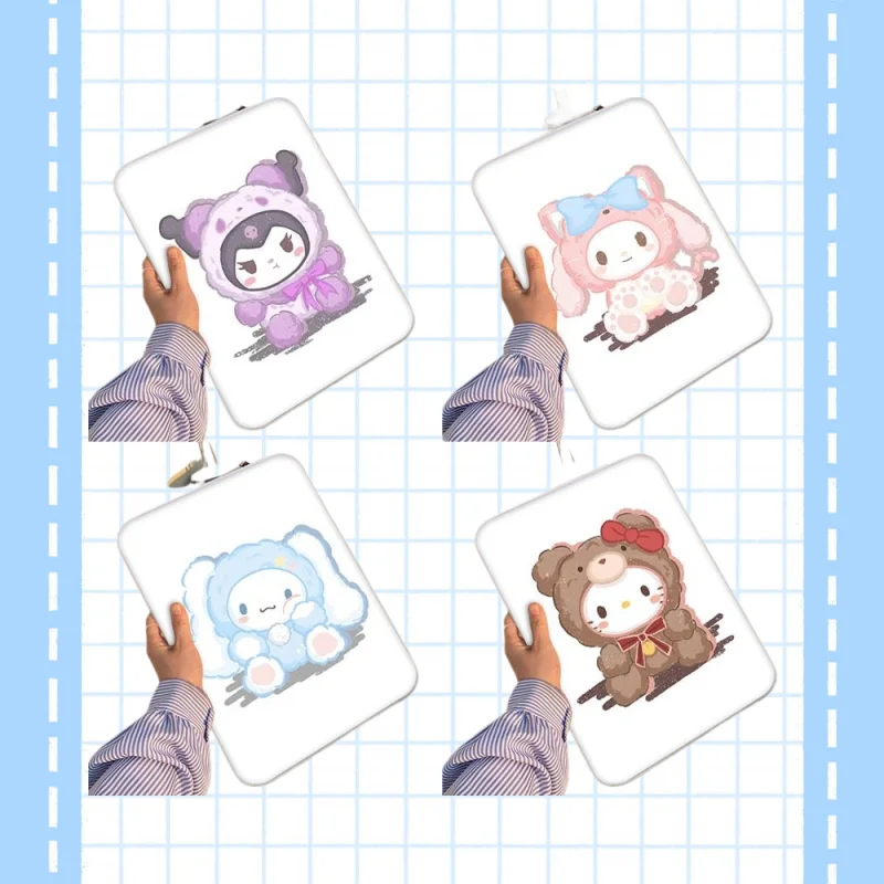 

Cartoon Hello Kitty Kuromi 10 12 11 13 14 15 Inch Laptop Bag Liner Bag PU Tablet Bag Protective Cover for Macbook Student Gift